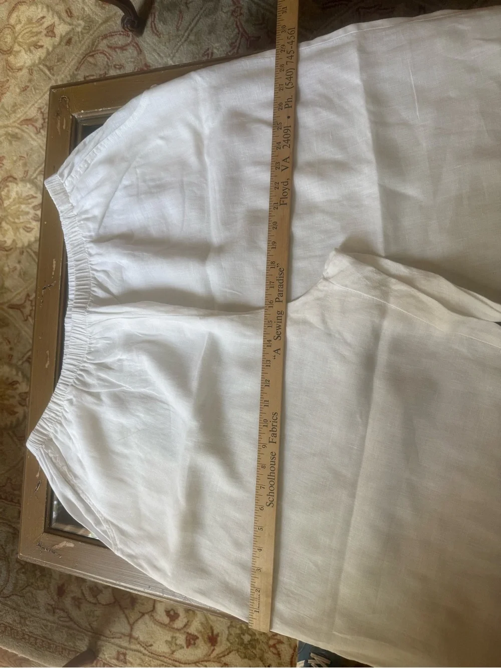Flax Floods White Organic Linen Elastic-Waist Pants - 2G